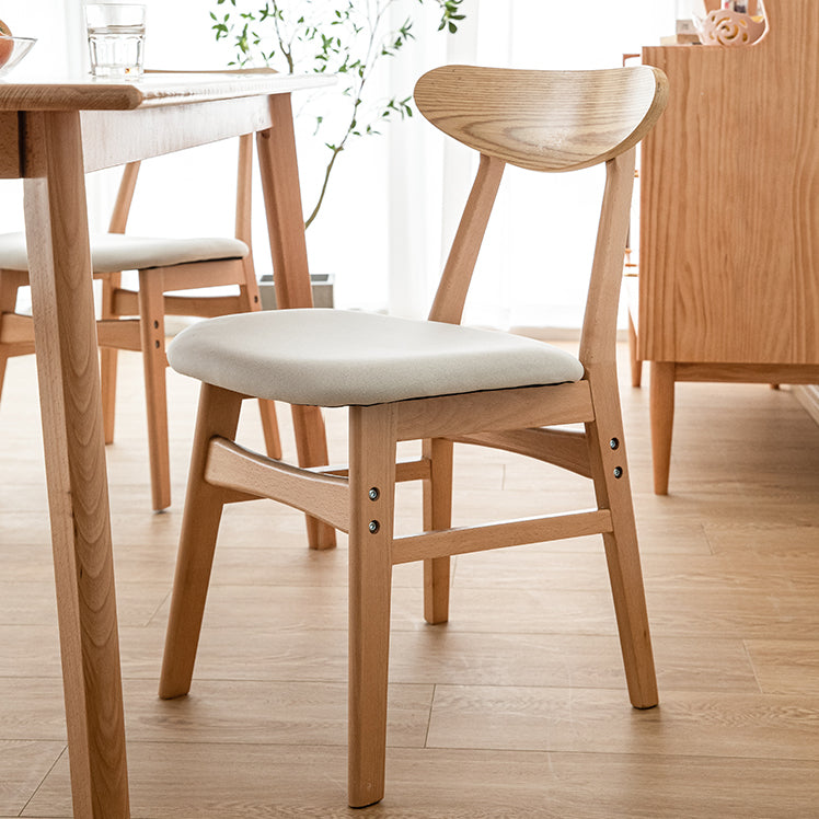Contemporary Wooden Indoor Open Back Dining Side Chair of 16'' Wide Dining Chair