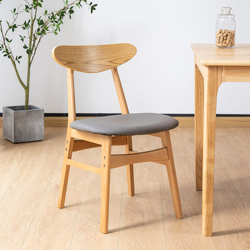 Contemporary Wooden Indoor Open Back Dining Side Chair of 16'' Wide Dining Chair