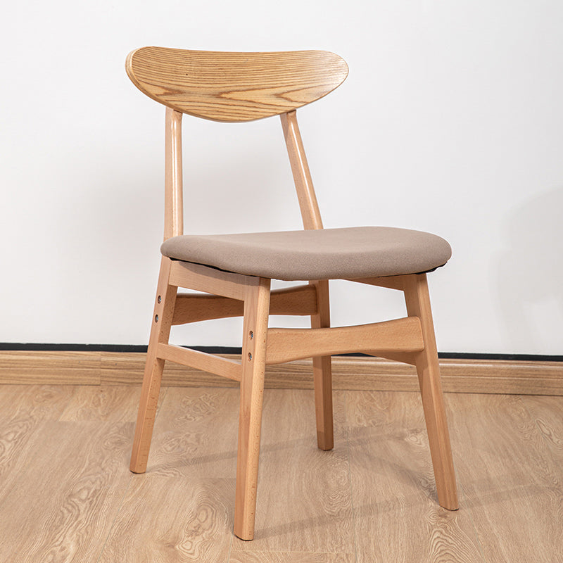 Contemporary Wooden Indoor Open Back Dining Side Chair of 16'' Wide Dining Chair