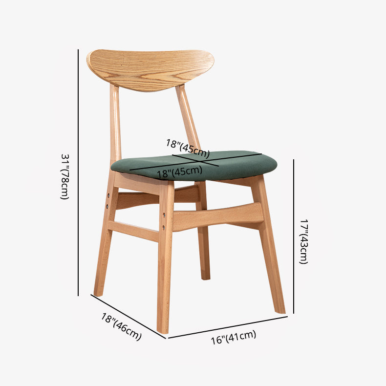 Chaise d'appoint de salle à manger à dossier ouvert d'intérieur en bois contemporain de 16'' de large
