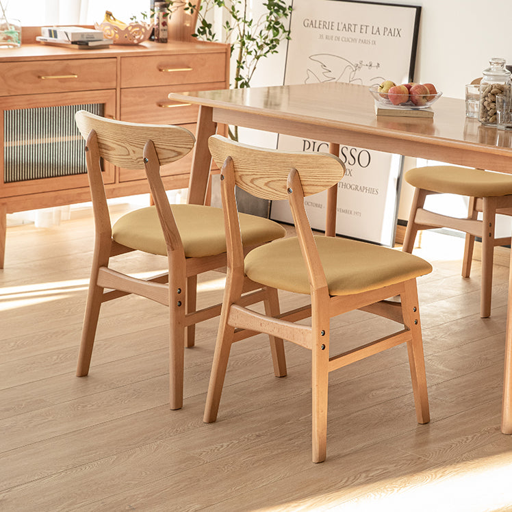 Contemporary Wooden Indoor Open Back Dining Side Chair of 16'' Wide Dining Chair