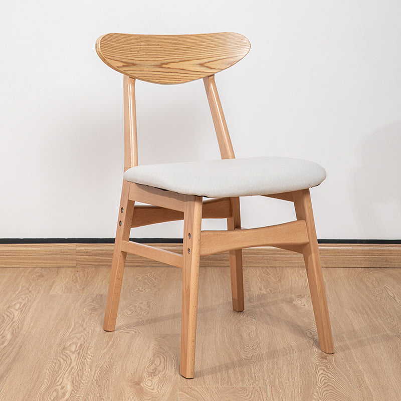Contemporary Wooden Indoor Open Back Dining Side Chair of 16'' Wide Dining Chair