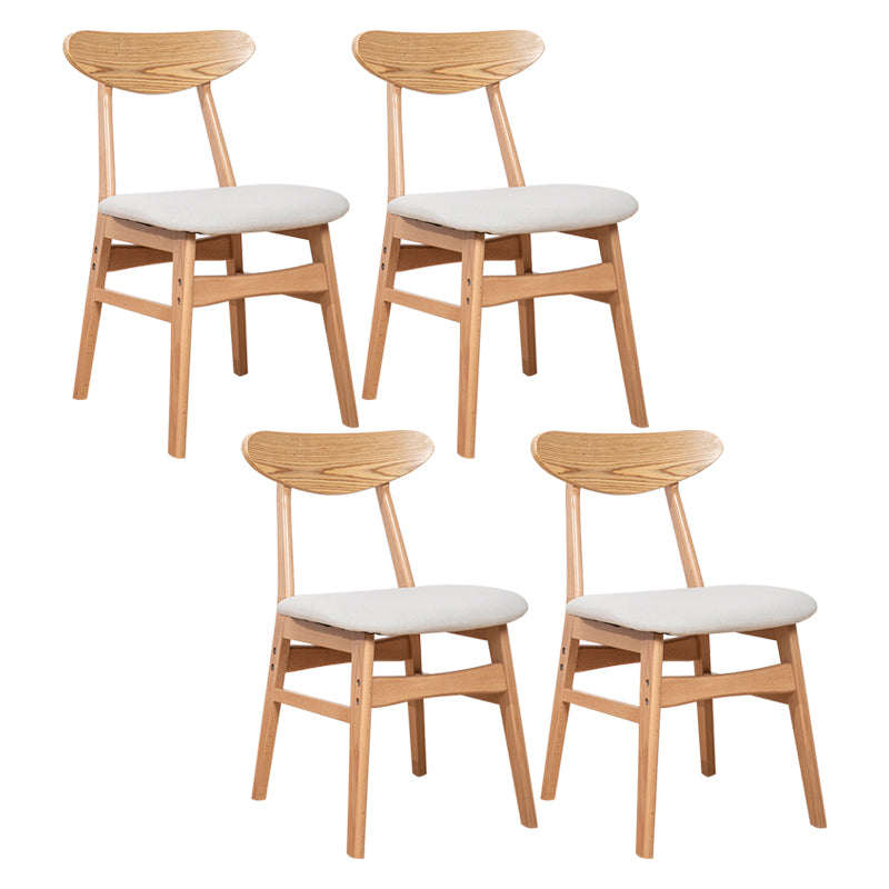 Contemporary Wooden Indoor Open Back Dining Side Chair of 16'' Wide Dining Chair
