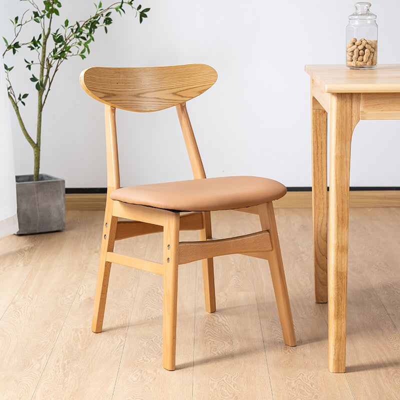 Contemporary Wooden Indoor Open Back Dining Side Chair of 16'' Wide Dining Chair