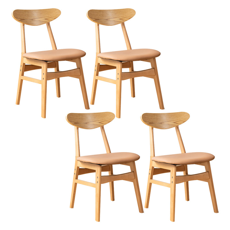 Contemporary Wooden Indoor Open Back Dining Side Chair of 16'' Wide Dining Chair