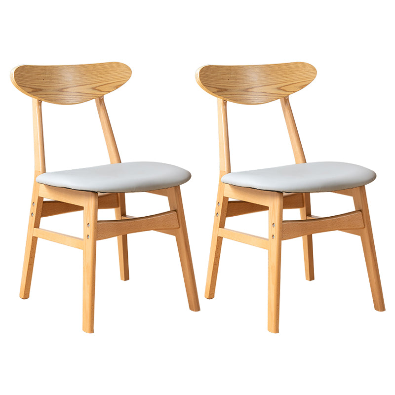 Contemporary Wooden Indoor Open Back Dining Side Chair of 16'' Wide Dining Chair