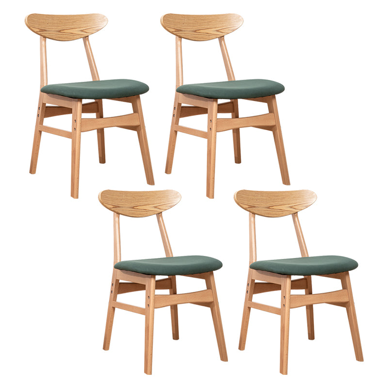 Contemporary Wooden Indoor Open Back Dining Side Chair of 16'' Wide Dining Chair