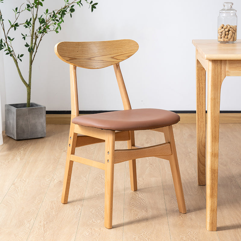 Contemporary Wooden Indoor Open Back Dining Side Chair of 16'' Wide Dining Chair