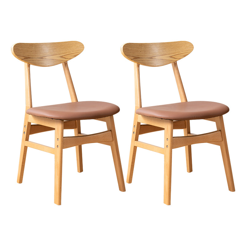 Contemporary Wooden Indoor Open Back Dining Side Chair of 16'' Wide Dining Chair