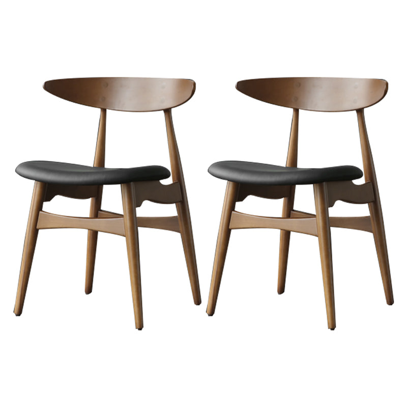Chaise de salle à manger contemporaine chaise latérale ouverte avec 4 pattes en bois pour un usage domestique