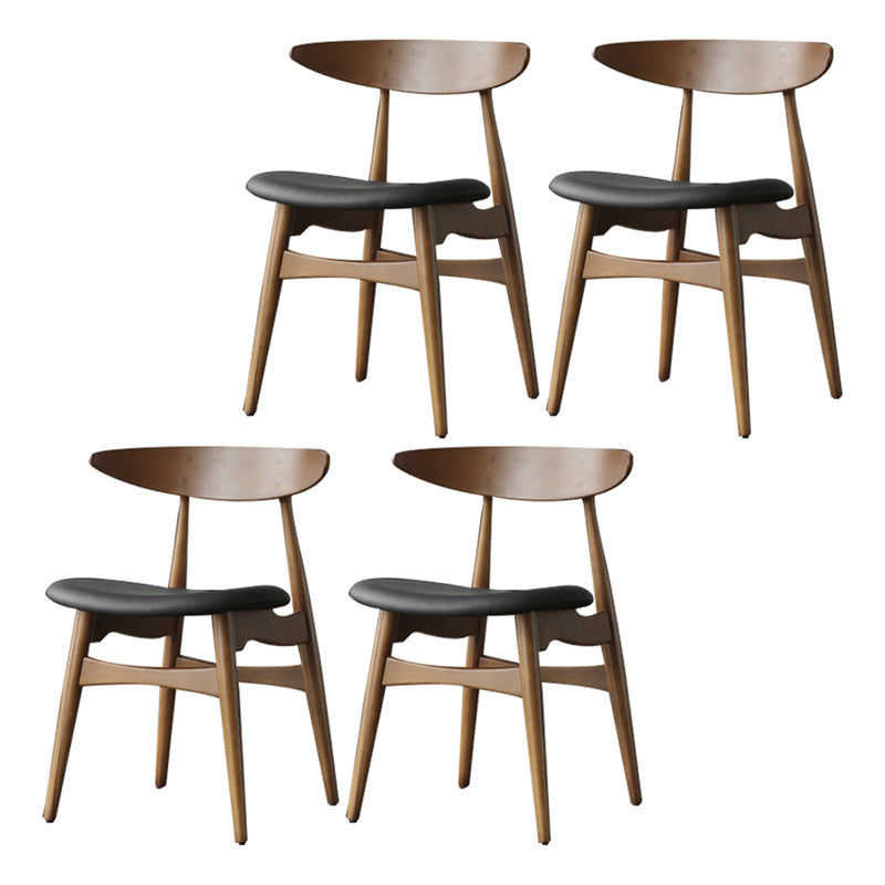 Chaise de salle à manger contemporaine chaise latérale ouverte avec 4 pattes en bois pour un usage domestique