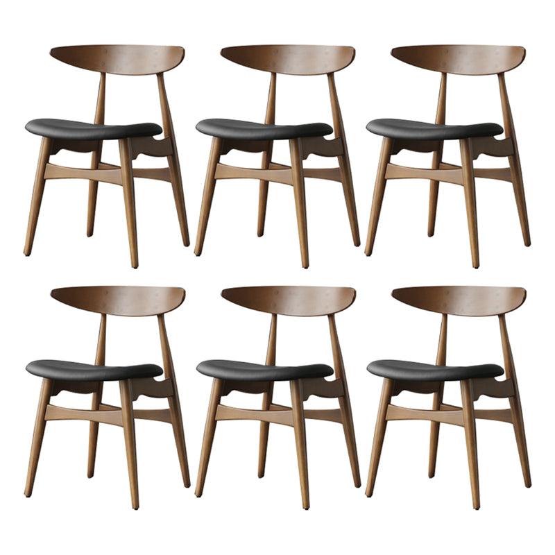 Chaise de salle à manger contemporaine chaise latérale ouverte avec 4 pattes en bois pour un usage domestique