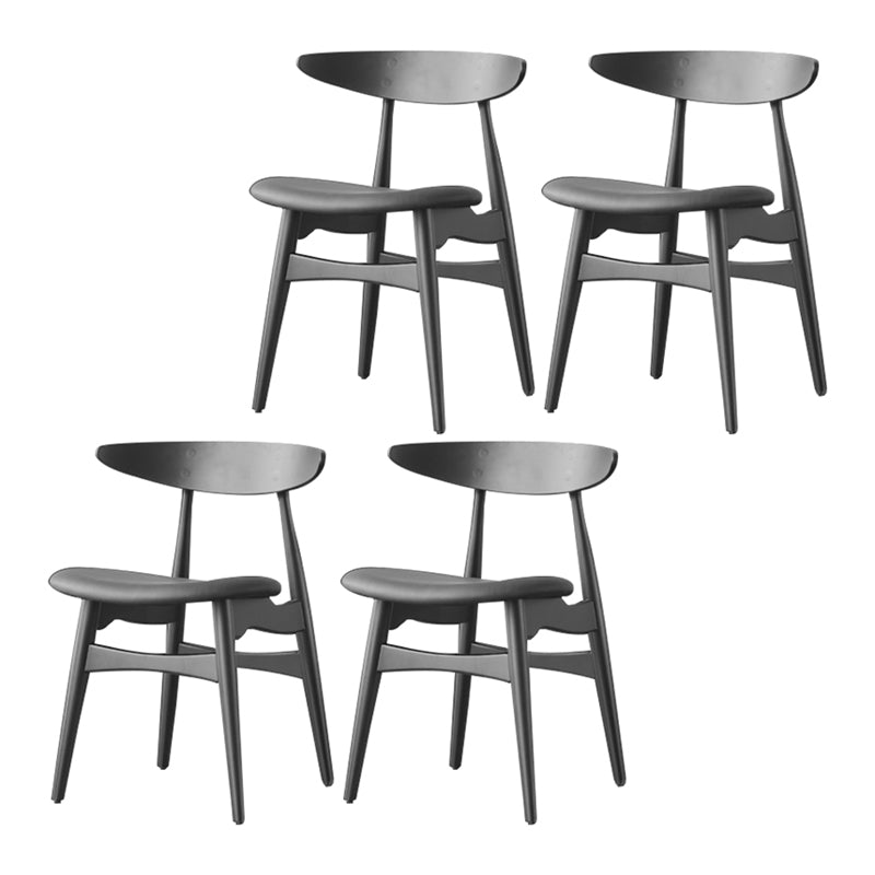 Chaise de salle à manger contemporaine chaise latérale ouverte avec 4 pattes en bois pour un usage domestique