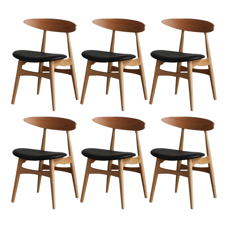 Chaise de salle à manger contemporaine chaise latérale ouverte avec 4 pattes en bois pour un usage domestique