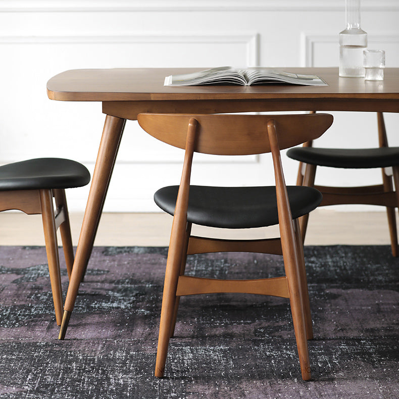 Chaise de salle à manger contemporaine chaise latérale ouverte avec 4 pattes en bois pour un usage domestique