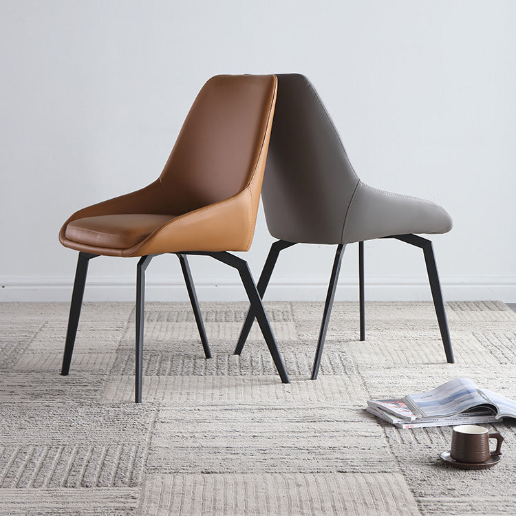 Scandinavian Style Solid Back Side Chair Upholstered Armless Chair for Home Use
