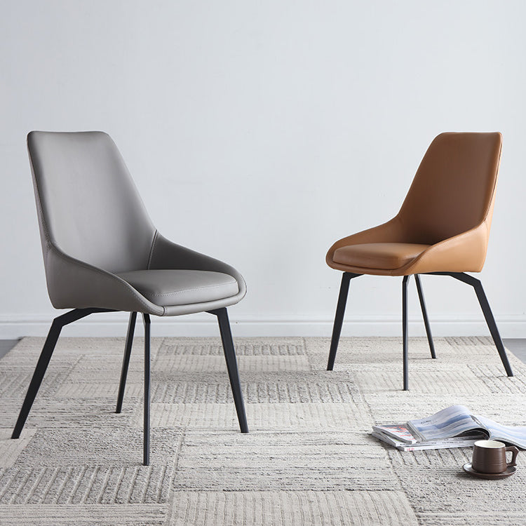 Scandinavian Style Solid Back Side Chair Upholstered Armless Chair for Home Use