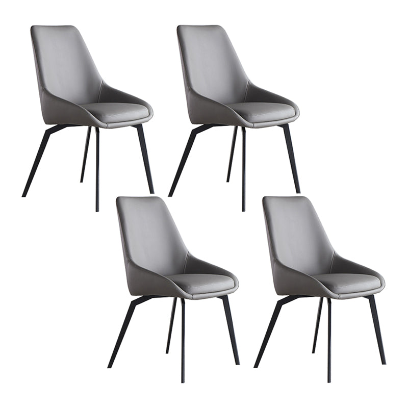 Scandinavian Style Solid Back Side Chair Upholstered Armless Chair for Home Use