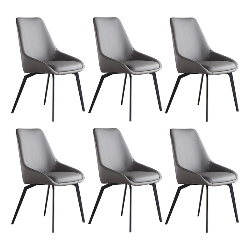 Scandinavian Style Solid Back Side Chair Upholstered Armless Chair for Home Use