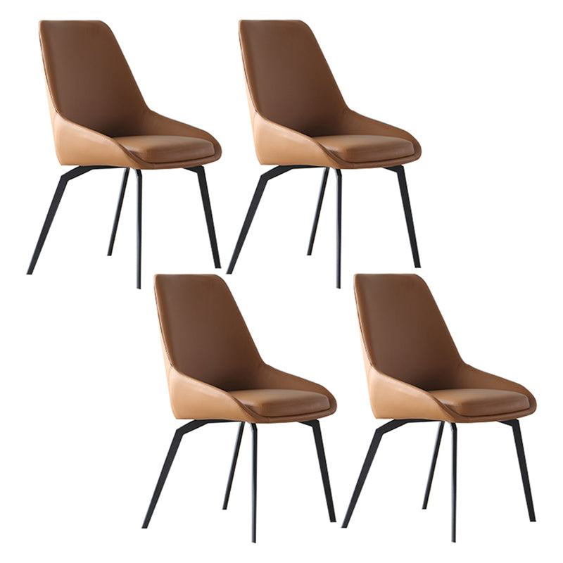 Scandinavian Style Solid Back Side Chair Upholstered Armless Chair for Home Use