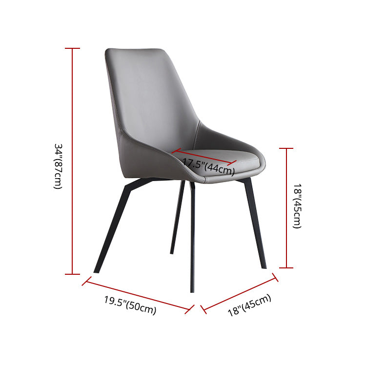 Scandinavian Style Solid Back Side Chair Upholstered Armless Chair for Home Use
