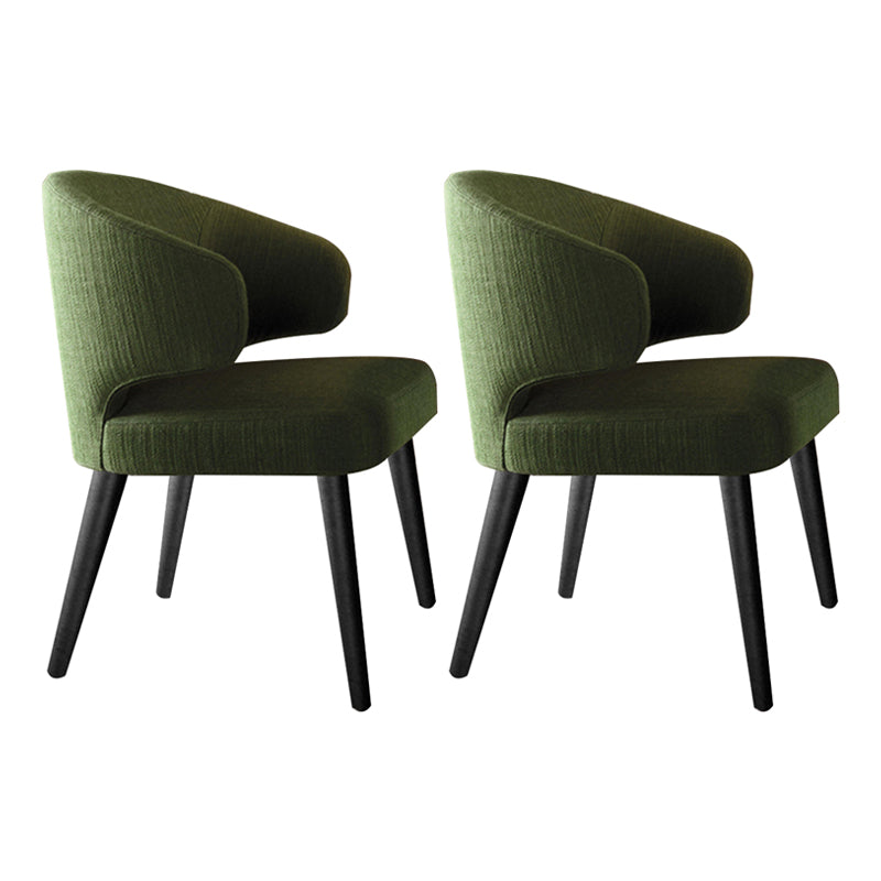 Glam Style Upholstered Side Chair Solid Back Chair with 4 Black Finish Legs