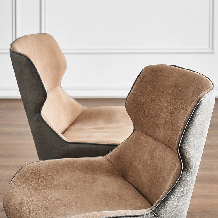 Nordic Cushioned Dining Chair 32"H Wingback Parsons Chair with Metal Base for Restaurant