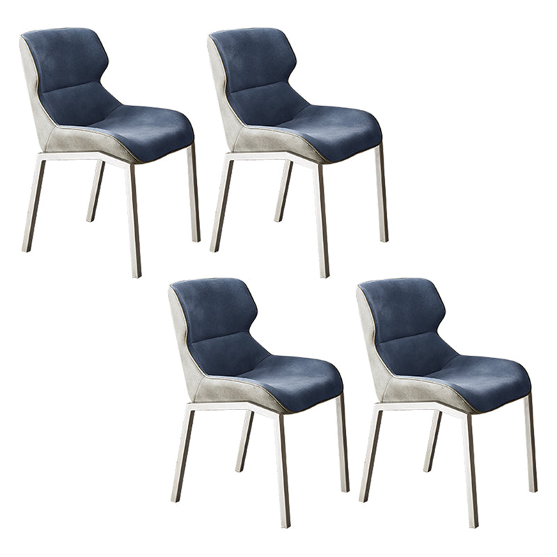 Nordic Cushioned Dining Chair 32"H Wingback Parsons Chair with Metal Base for Restaurant