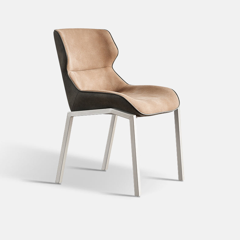 Nordic Cushioned Dining Chair 32"H Wingback Parsons Chair with Metal Base for Restaurant
