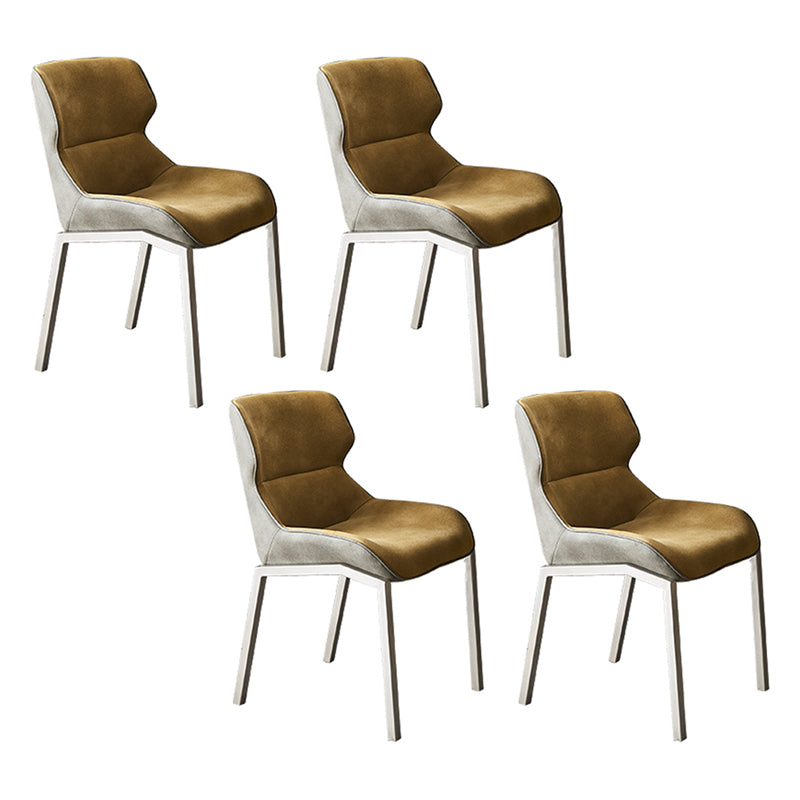 Nordic Cushioned Dining Chair 32"H Wingback Parsons Chair with Metal Base for Restaurant