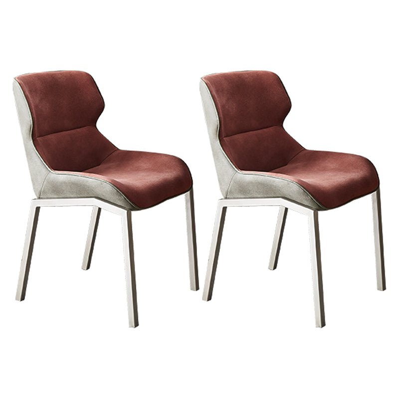 Nordic Cushioned Dining Chair 32"H Wingback Parsons Chair with Metal Base for Restaurant
