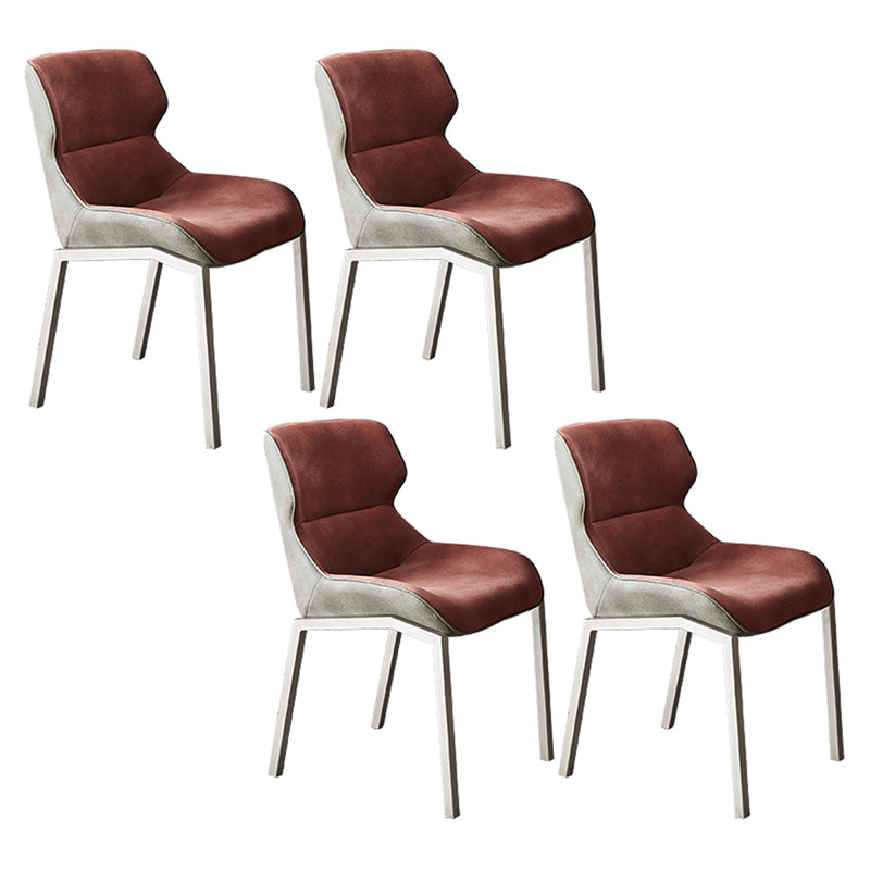 Nordic Cushioned Dining Chair 32"H Wingback Parsons Chair with Metal Base for Restaurant