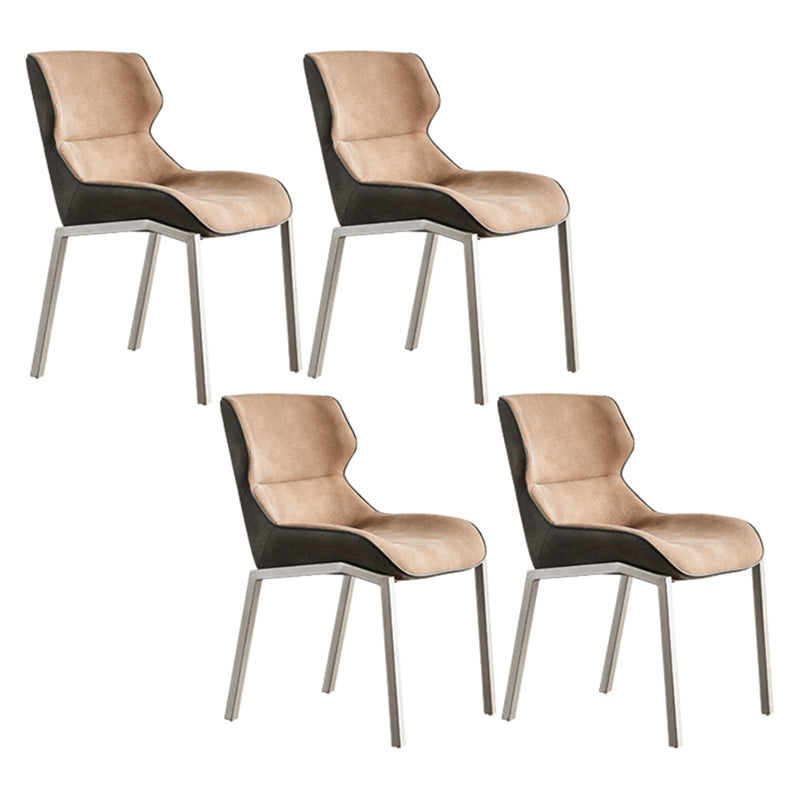 Nordic Cushioned Dining Chair 32"H Wingback Parsons Chair with Metal Base for Restaurant