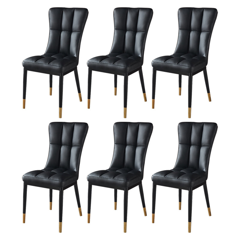 Glam Style Wingback Side Chair Upholstered Armless Dining Chairs for Home