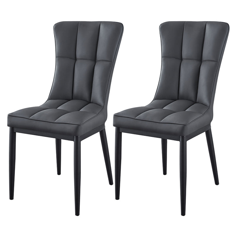 Glam Style Wingback Side Chair Upholstered Armless Dining Chairs for Home