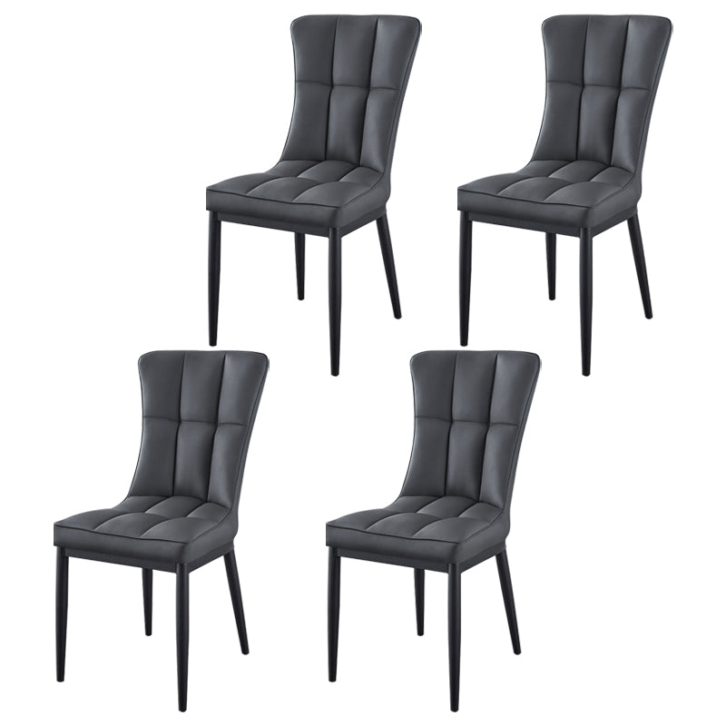 Glam Style Wingback Side Chair Upholstered Armless Dining Chairs for Home