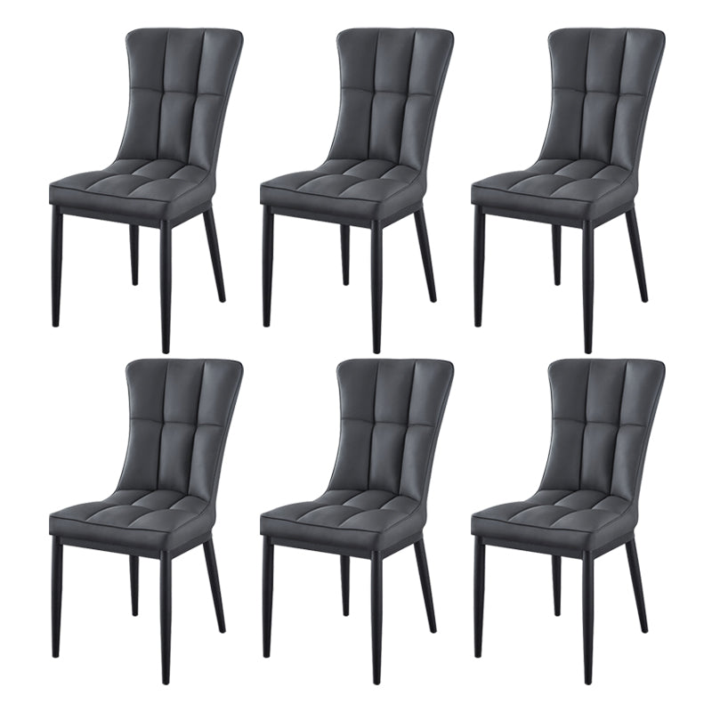 Glam Style Wingback Side Chair Upholstered Armless Dining Chairs for Home