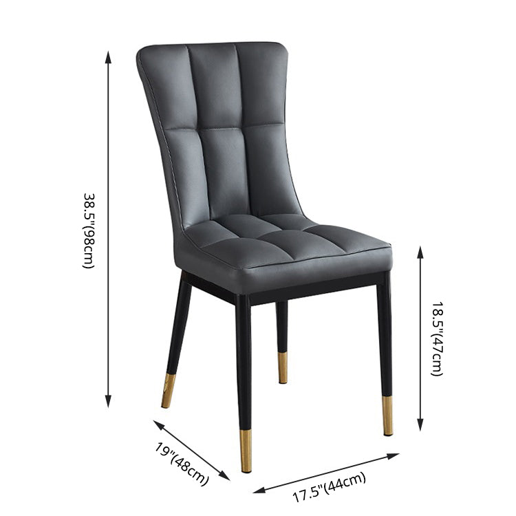 Glam Style Wingback Side Chair Upholstered Armless Dining Chairs for Home