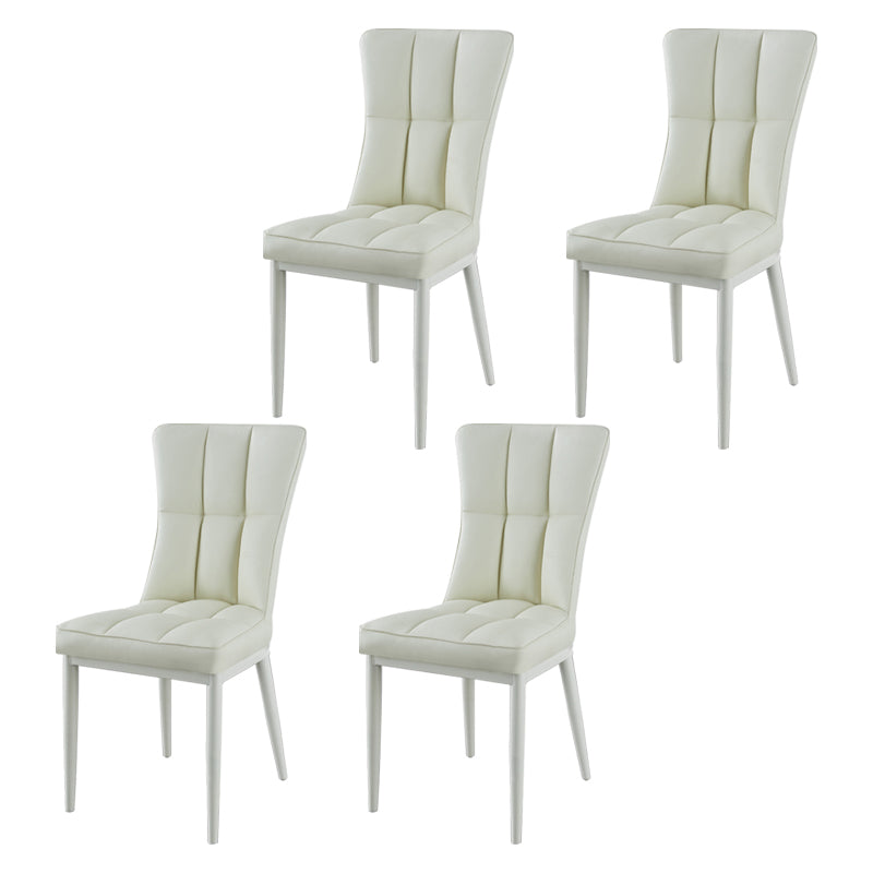 Glam Style Wingback Side Chair Upholstered Armless Dining Chairs for Home