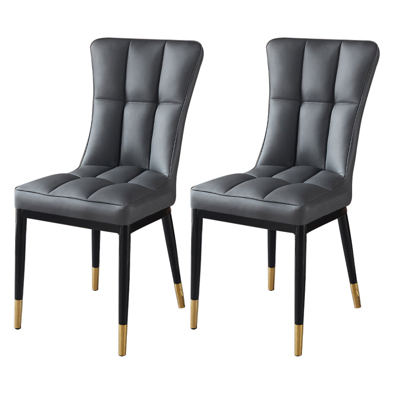 Glam Style Wingback Side Chair Upholstered Armless Dining Chairs for Home