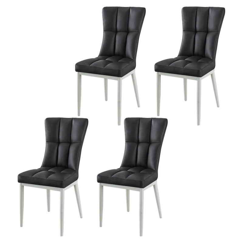 Glam Style Wingback Side Chair Upholstered Armless Dining Chairs for Home