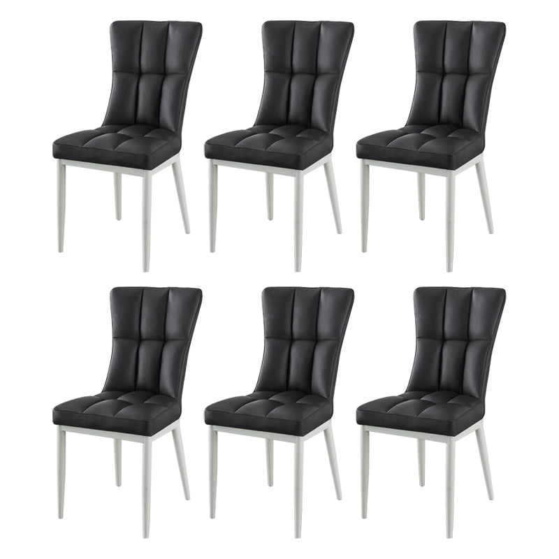 Glam Style Wingback Side Chair Upholstered Armless Dining Chairs for Home