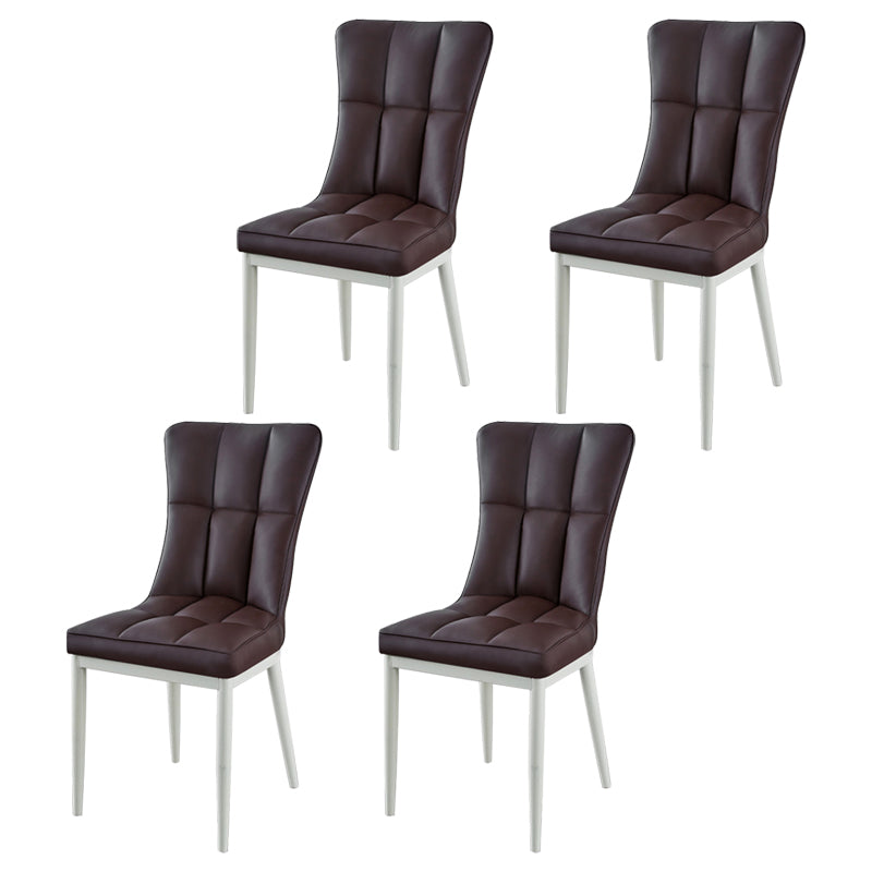 Glam Style Wingback Side Chair Upholstered Armless Dining Chairs for Home