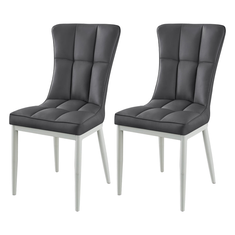 Glam Style Wingback Side Chair Upholstered Armless Dining Chairs for Home