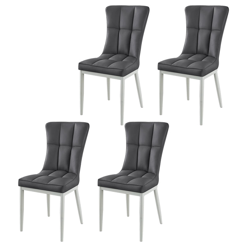Glam Style Wingback Side Chair Upholstered Armless Dining Chairs for Home