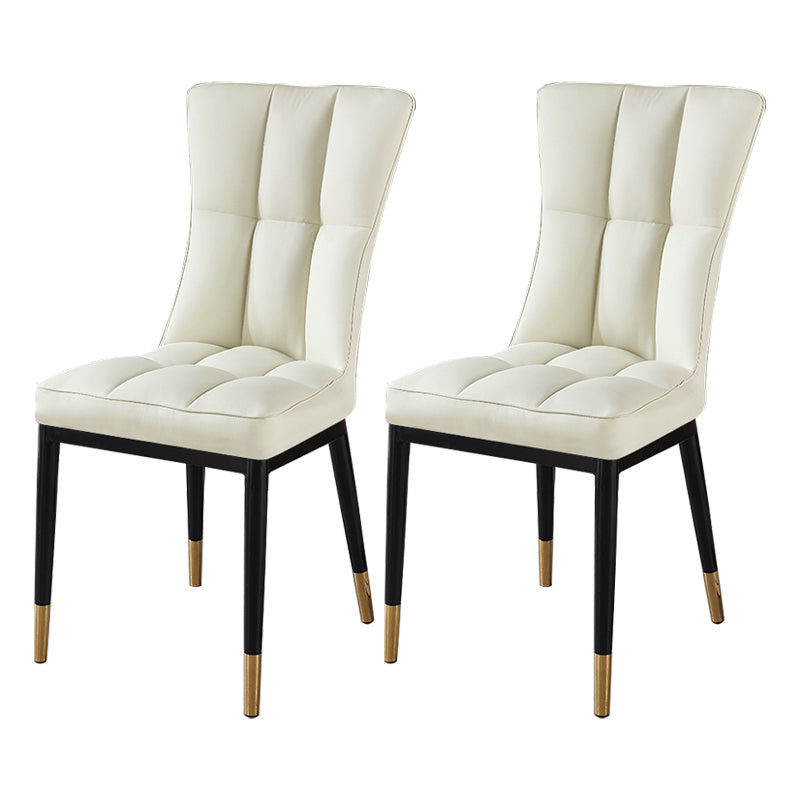 Glam Style Wingback Side Chair Upholstered Armless Dining Chairs for Home