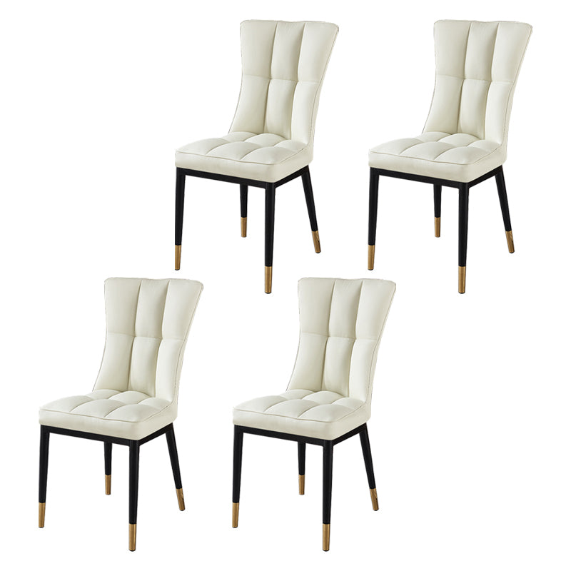 Glam Style Wingback Side Chair Upholstered Armless Dining Chairs for Home