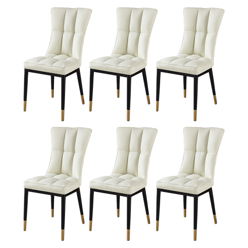 Glam Style Wingback Side Chair Upholstered Armless Dining Chairs for Home