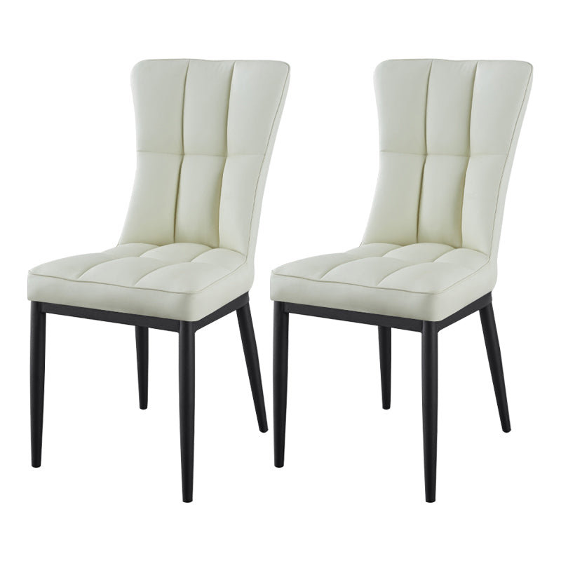 Glam Style Wingback Side Chair Upholstered Armless Dining Chairs for Home