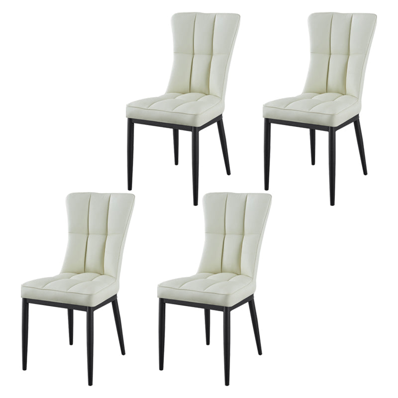 Glam Style Wingback Side Chair Upholstered Armless Dining Chairs for Home